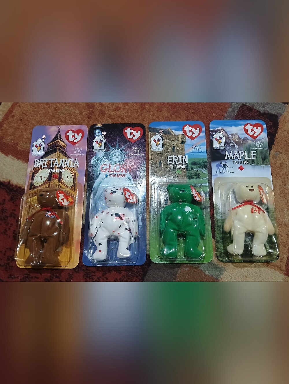 Ty Beanie Bears 1993 Rare Collectable Set Of 4